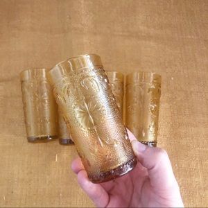 Vintage Yellow set of 5 Shot Glasses